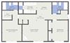 Harlinsdale-FloorPlan Harlinsdale 2 bedroom 2 bathroom 1,092 square foot floor plan at The Whitney Franklin